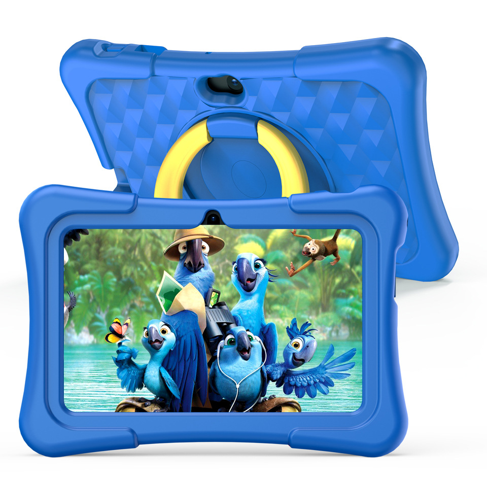 7-inch Children Education Flat With Protective Silicone Cover 360-degree Rotation Handle Bracket photo 1