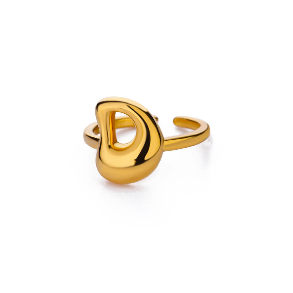 Cute Bubble Letters Ring Gold 18K Gold Plated Ring photo 5