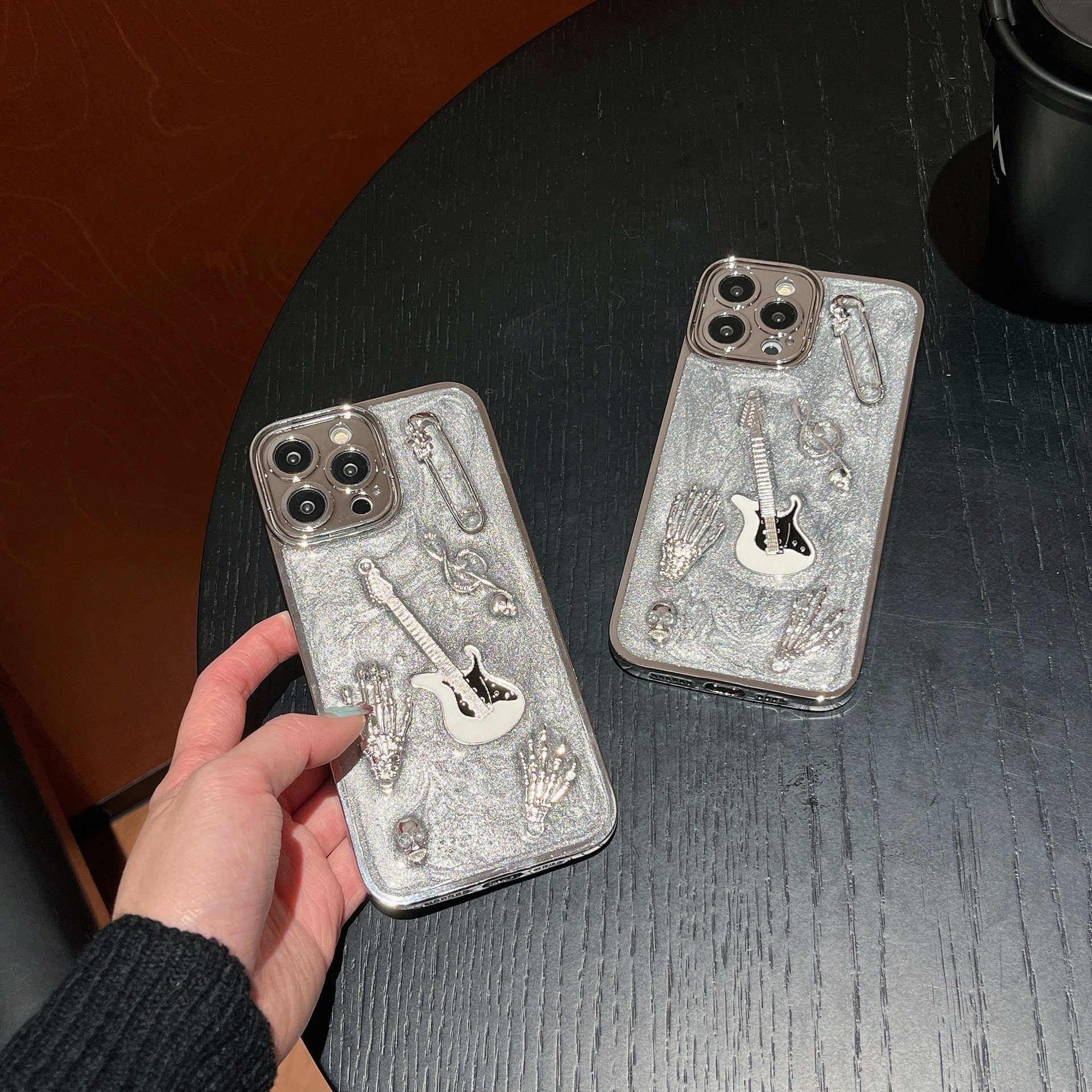 Cement Gray Metal Guitar Electroplating Protective Cover Phone Case photo 1