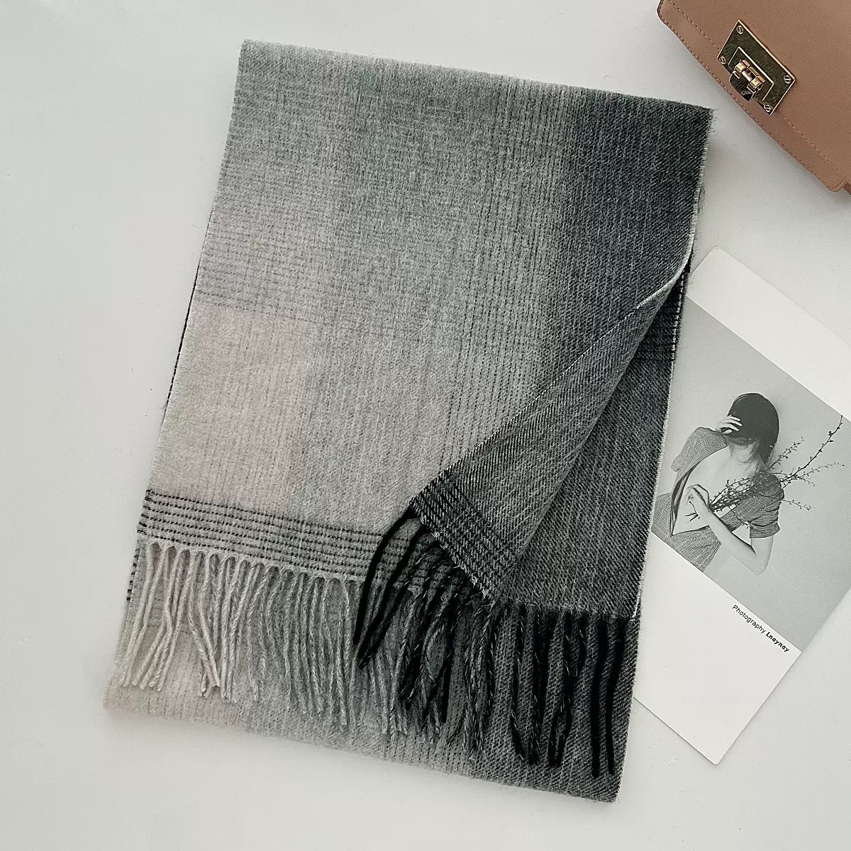 Meilade Wool Plaid Scarf For Winter photo 4