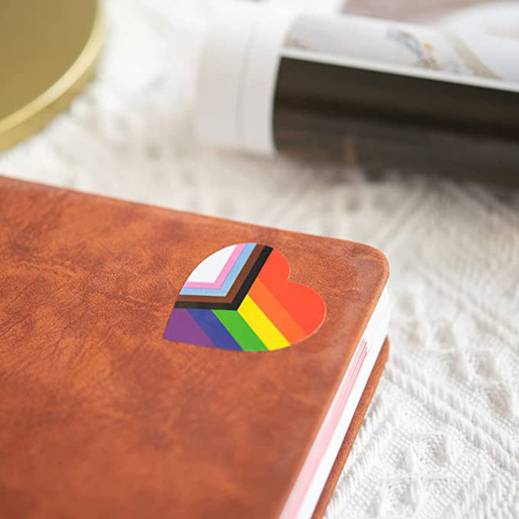 Square Rainbow Pattern Valentine's Day Label Sticker photo 1