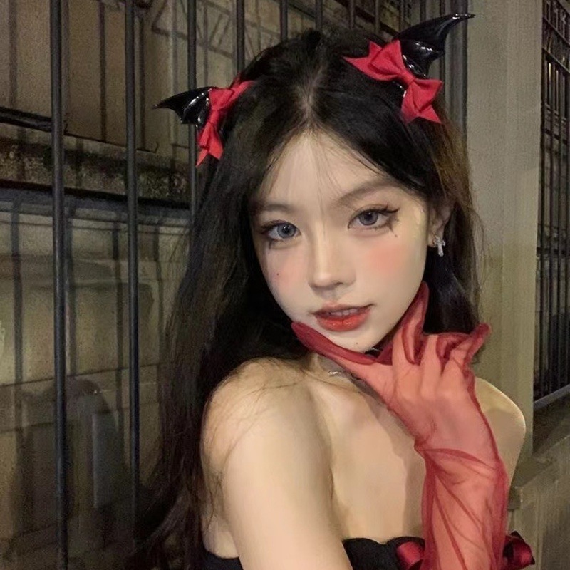 Devil Bat Bow Hair Clip Headdress photo 4