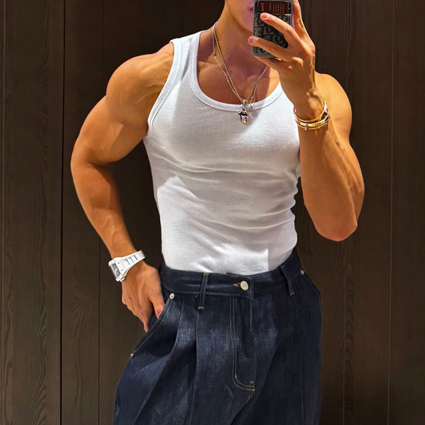 Sleeveless T-shirt Show Muscle American Sweat-absorbent Waistcoat photo 1