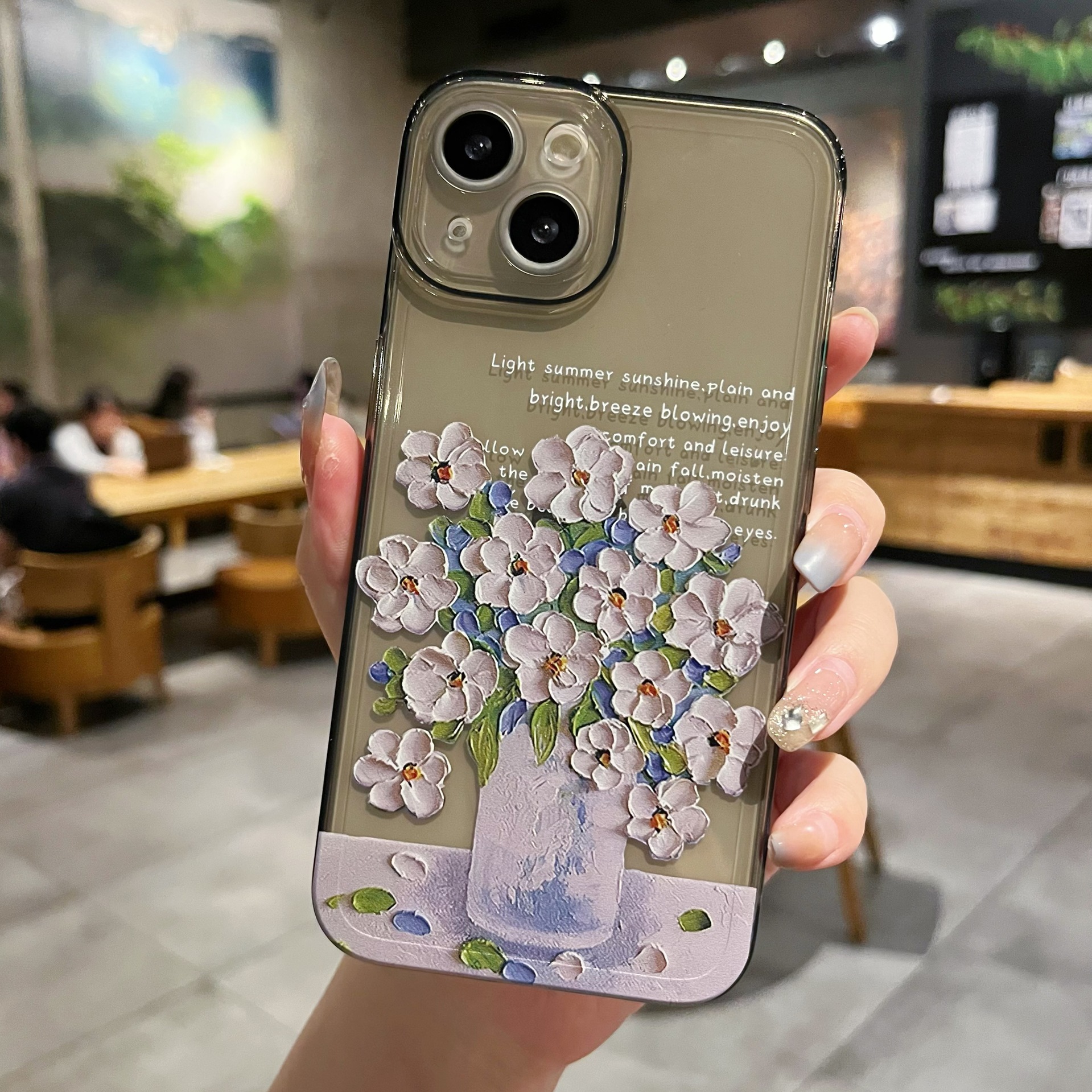 New Simple Little Flower Transparent Protective Cover Phone Case photo 3