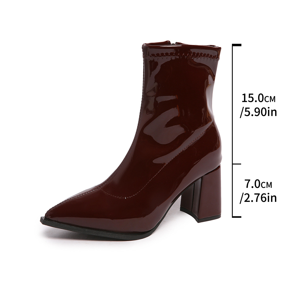 Women's Pointed-toe Chunky-heel Ankle Boots photo 3