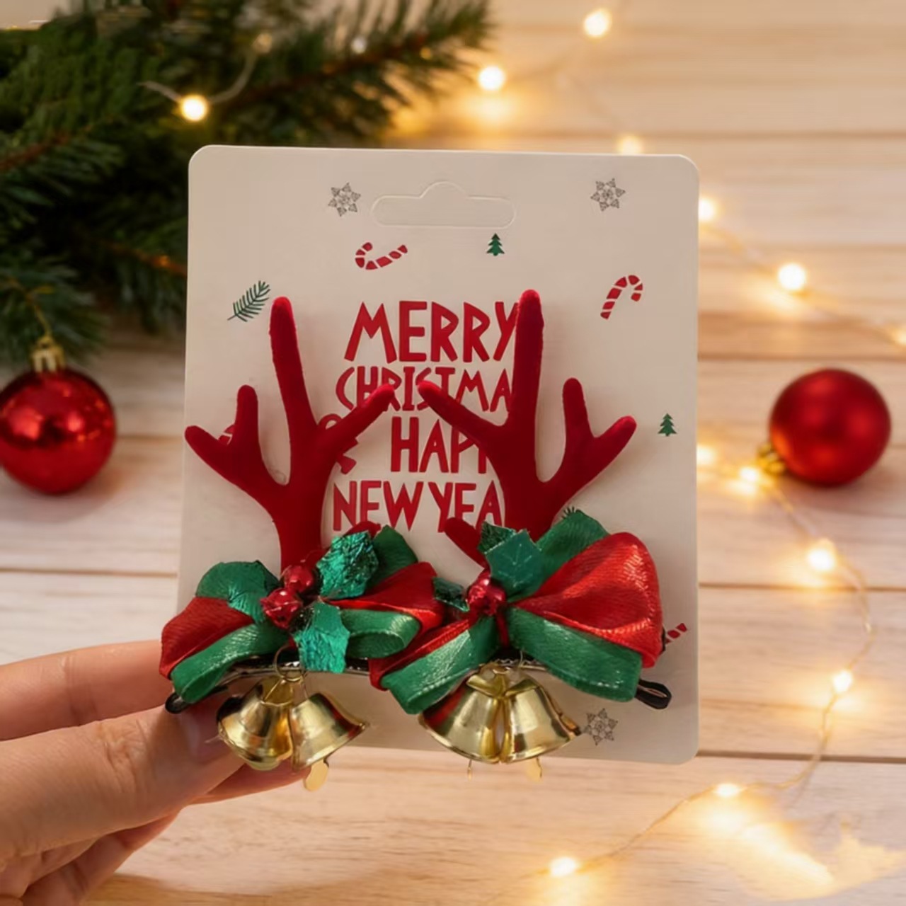 Unisex Christmas Reindeer Hair Clips For Festive Holiday Styling photo 8