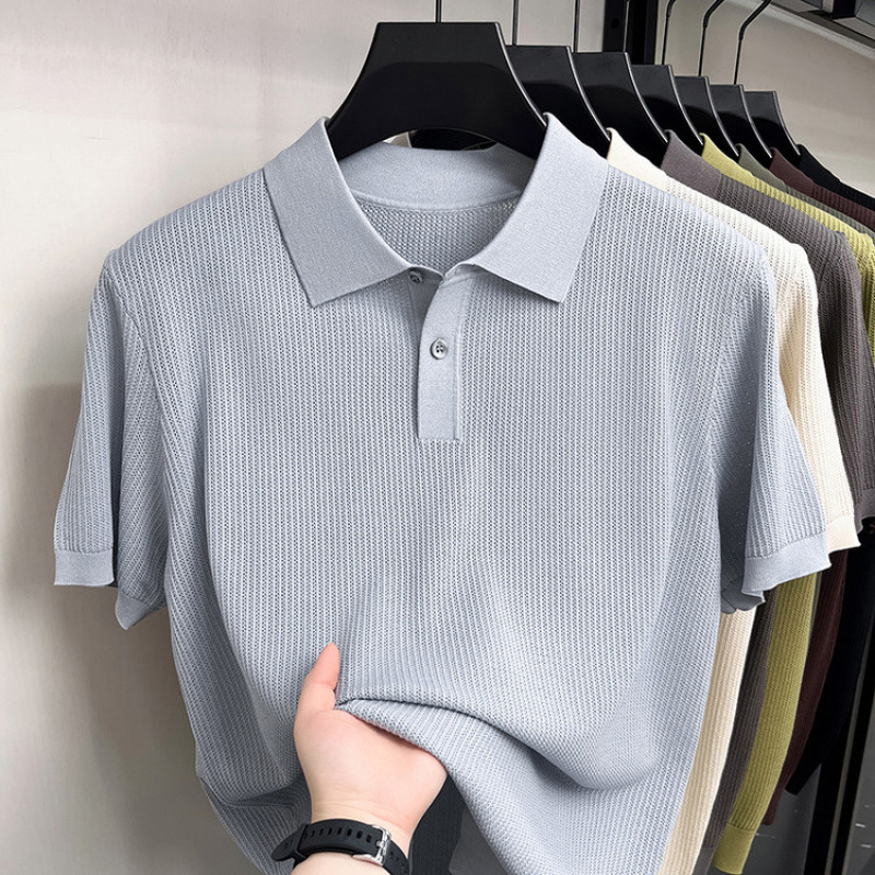 Summer New Short-sleeved Knitted T-shirt For Men photo 5
