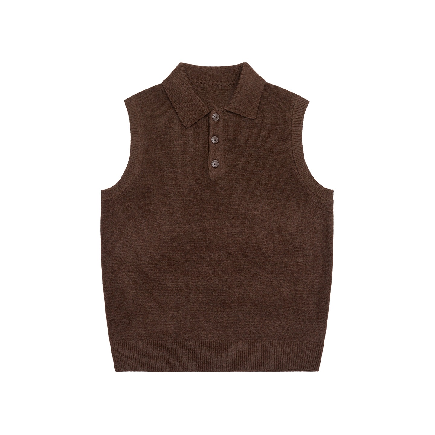 Mens Lapel-Neck Sleeveless Knitted Sweater Vest Top photo 5
