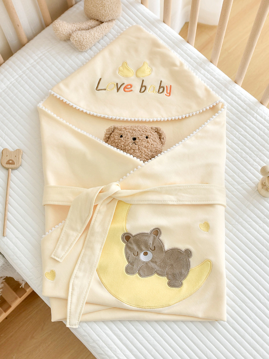 Newborn Pure Cotton Double-layer Thin Swaddle Blanket photo 3
