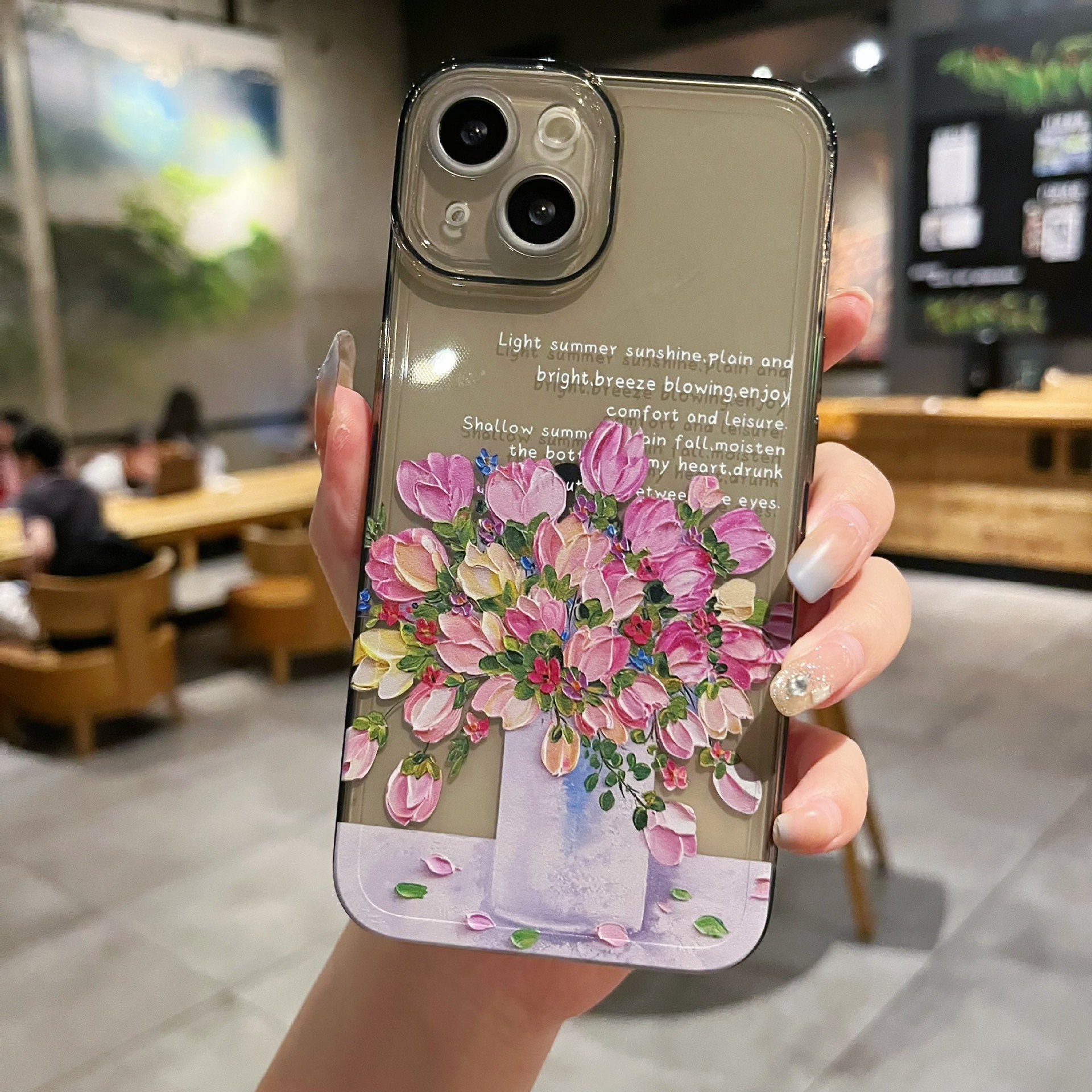 New Simple Little Flower Transparent Protective Cover Phone Case photo 5