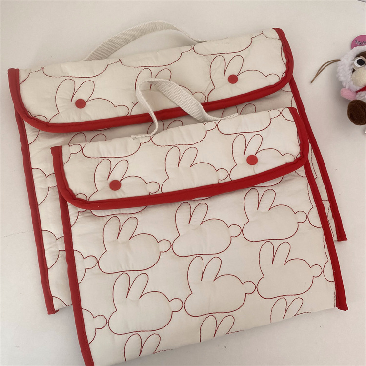 Embroidered Rabbit Pattern Portable Tablet Storage Bag photo 7
