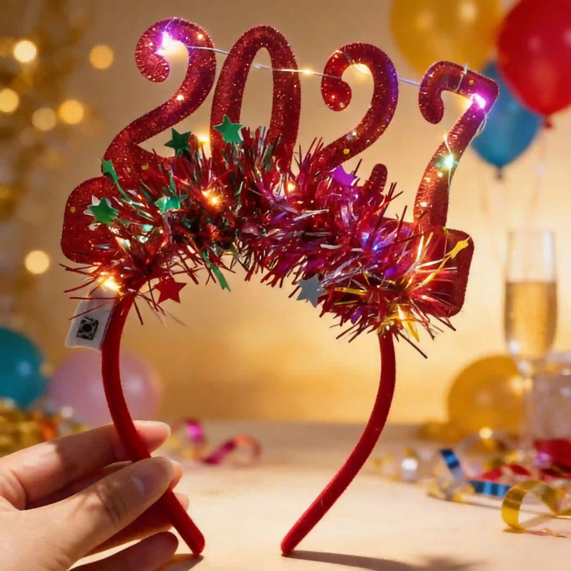 Christmas Glowing Headband With Colorful Strips For The New Years Eve Party photo 1