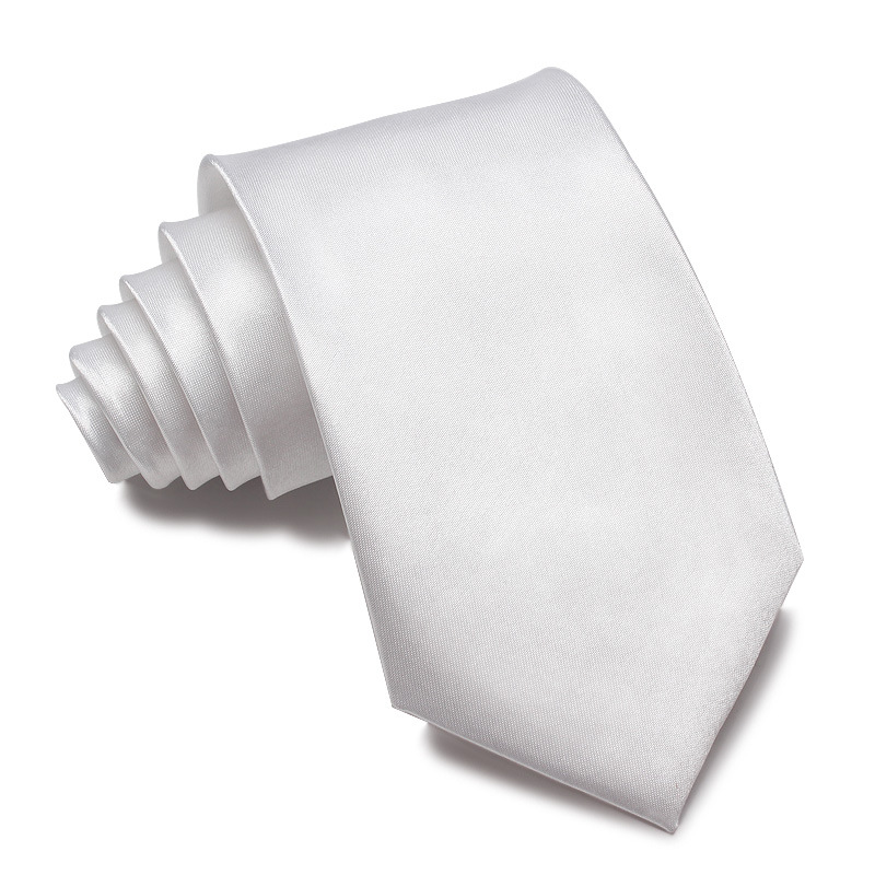 Mens 8cm Hand-Tied Tie Solid Color Tie Plain Color photo 4