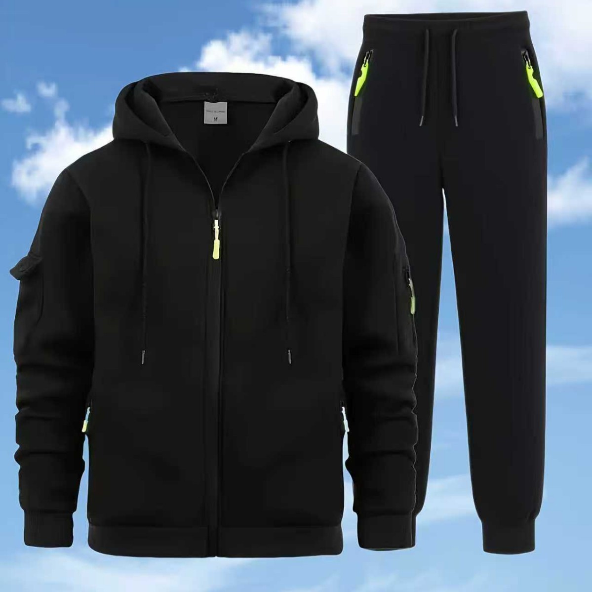 Men's Zip-up Hoodie Sweatshirt Jacket And Sweatpants Sportswear Set photo 2