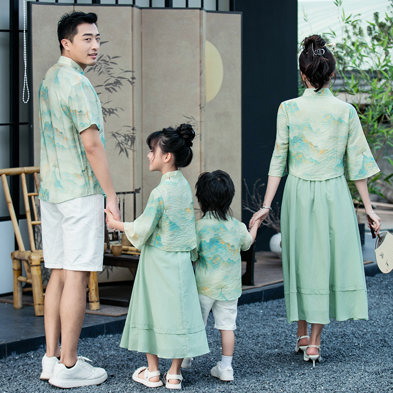 Parent-child Leisure Chinese Style Cheongsam Suit photo 8