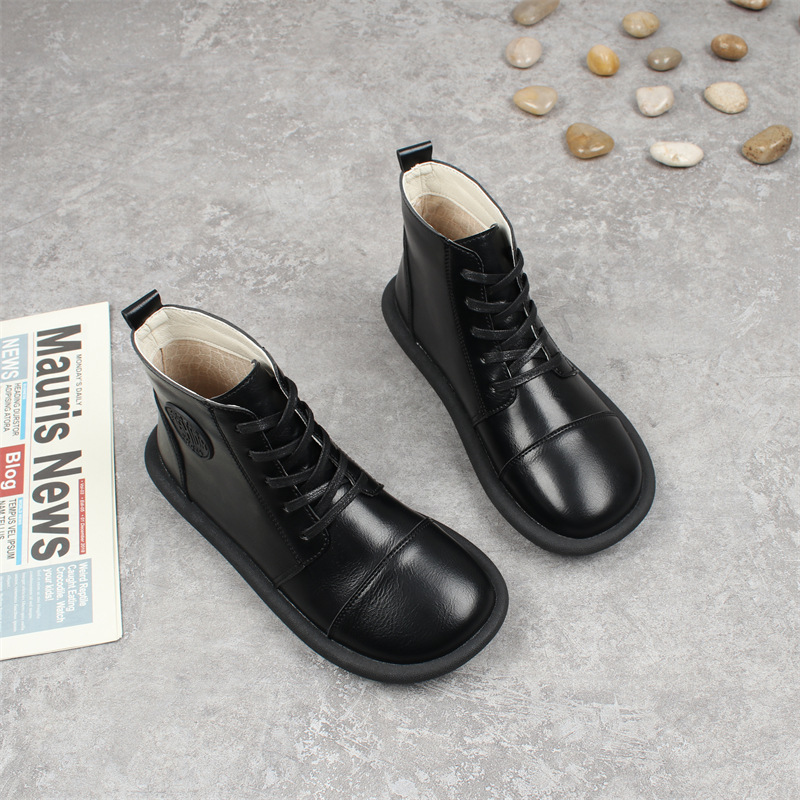 Women's Fleece-lined Lace-up Round-toe Ankle Boots photo 3