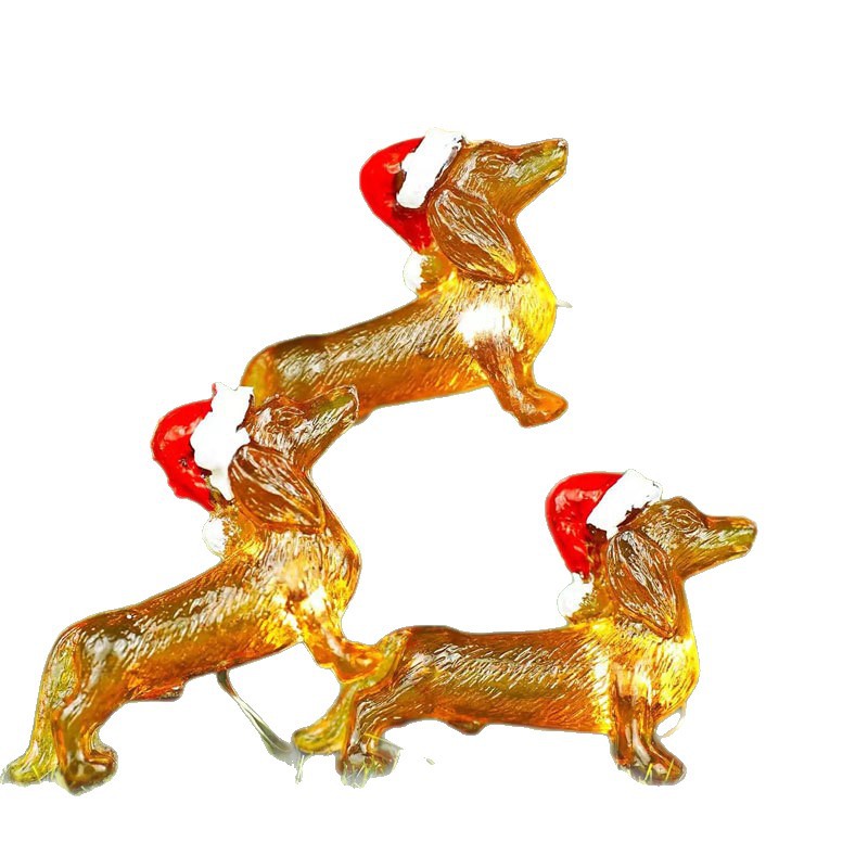 Dachshund Led Copper Wire Lamp Christmas Hat photo 5