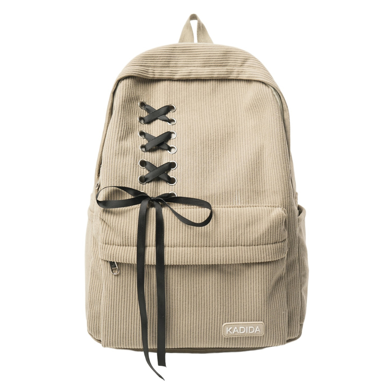 Large Corduroy Bowknot Backpack Casual Travel Polyester Fabric photo 4