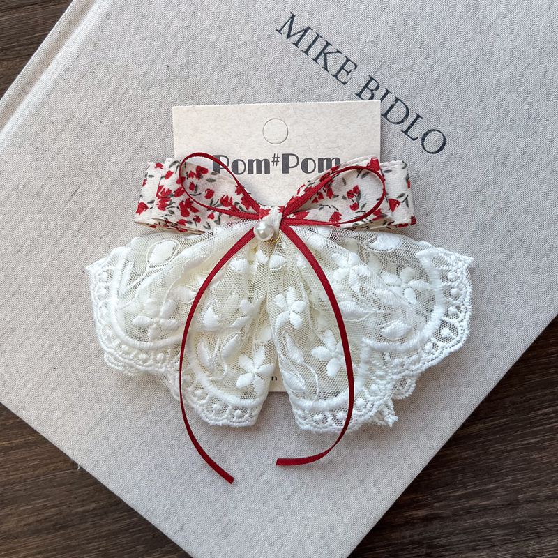 Bow Hair Clip For Girls Princess-Style Fabric photo 3