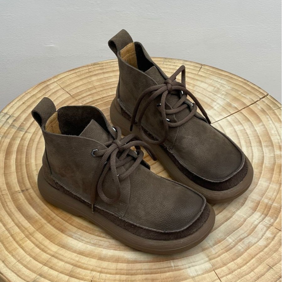 Women's Platform Round Head Ankle Boots photo 2