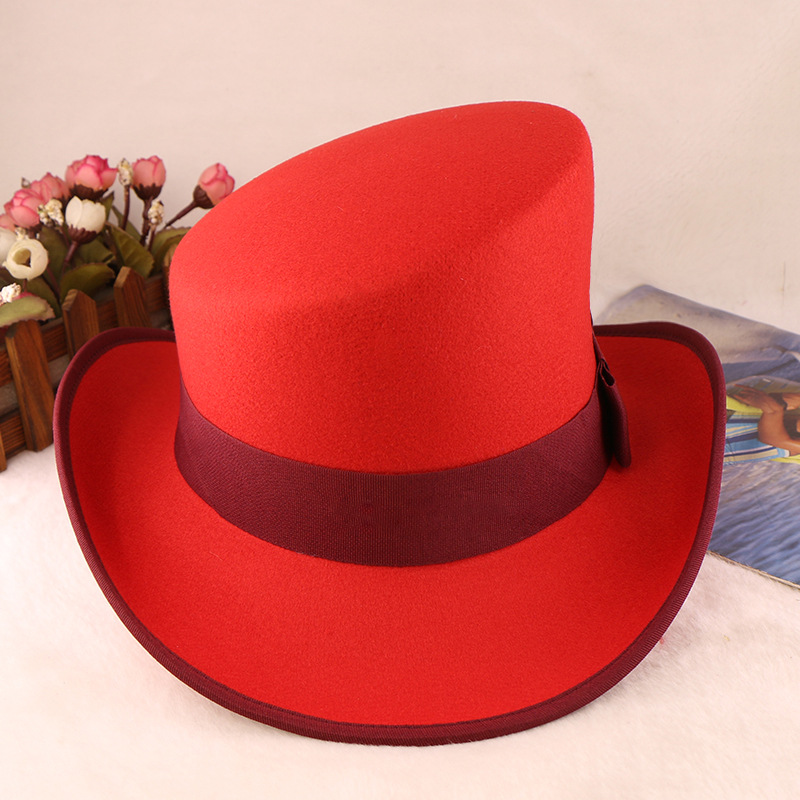 Womens Fashionable Rolled-brim Felt Wool Hat photo 7