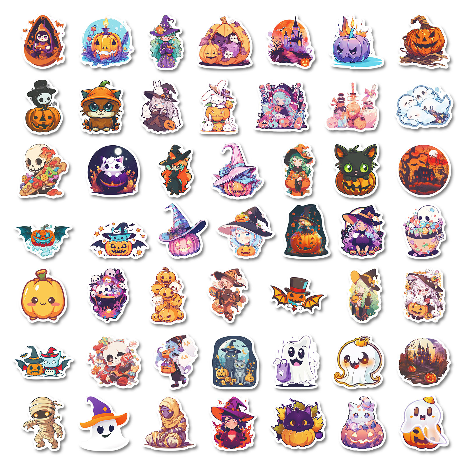 300 Cartoon Pumpkin Witch Cute Ghost Graffiti Stickers Halloween Holiday Decoration Stickers DIY Refrigerator Mobile Phone photo 8
