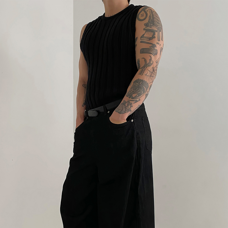 Mens Lapel Vest Business Knitwear Wool photo 4