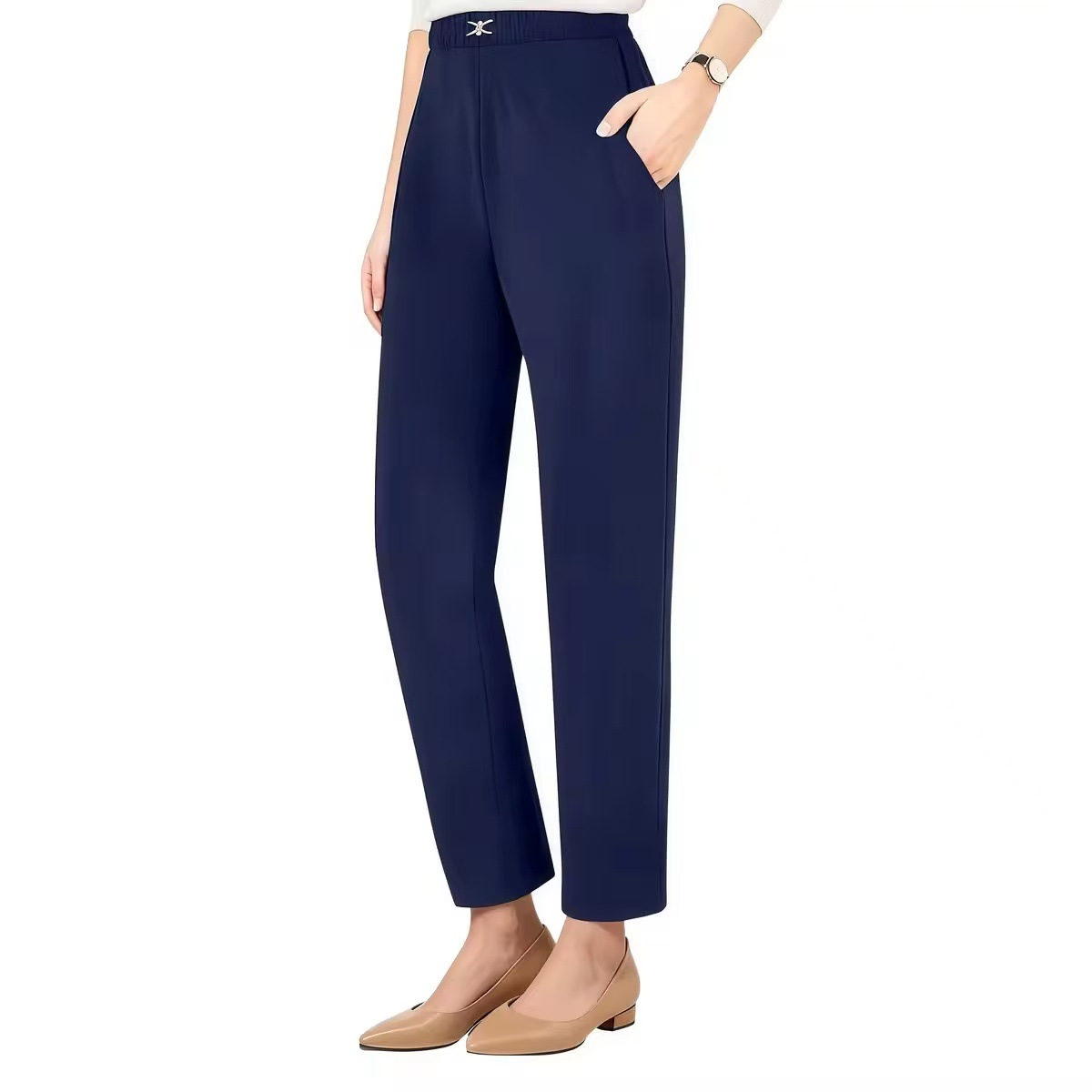 Women's Casual Pants, Elastic-waist, Slim-fit Trousers photo 2