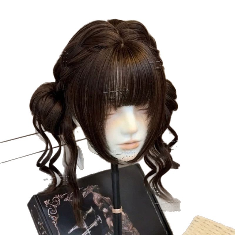 Long Wavy Hair Cute Bun-style Wig For Women photo 7
