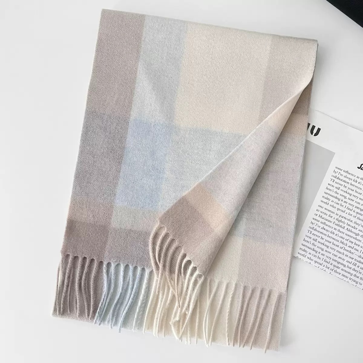 Meilade Wool Plaid Scarf For Winter photo 7
