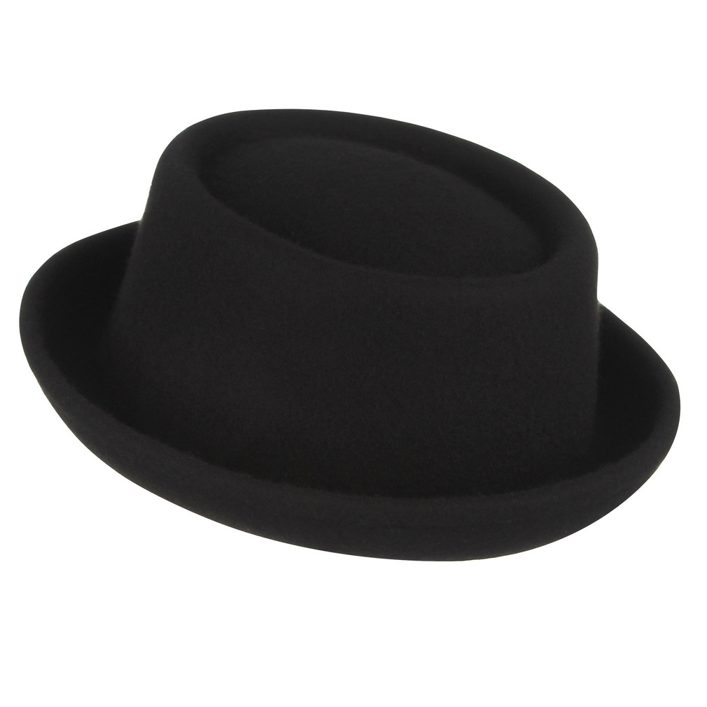 British-style Pure Wool Textured Top With Curled Brim Small Bowler Hat photo 2