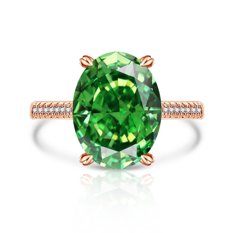 Female Versatile Casual Papalacha High Carbon Diamond Ice Flower Ring photo 3