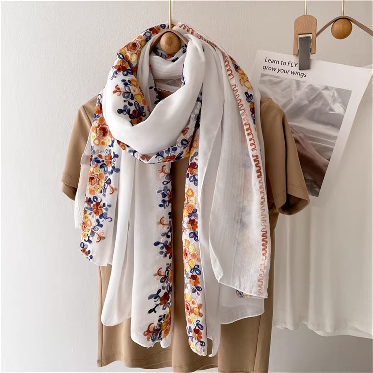 Summer Ethnic-Style Cotton And Linen Womens Scarf photo 4