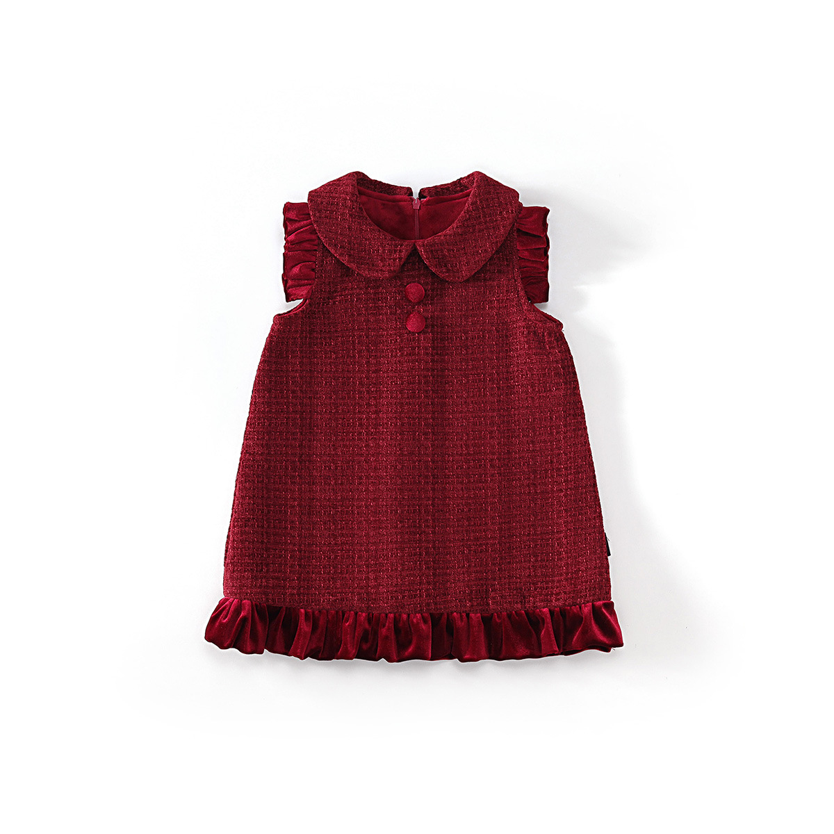 Girls Red New Year Dress - Festive Holiday Long Sleeve Princess Gown for Children Party Celebration photo 5