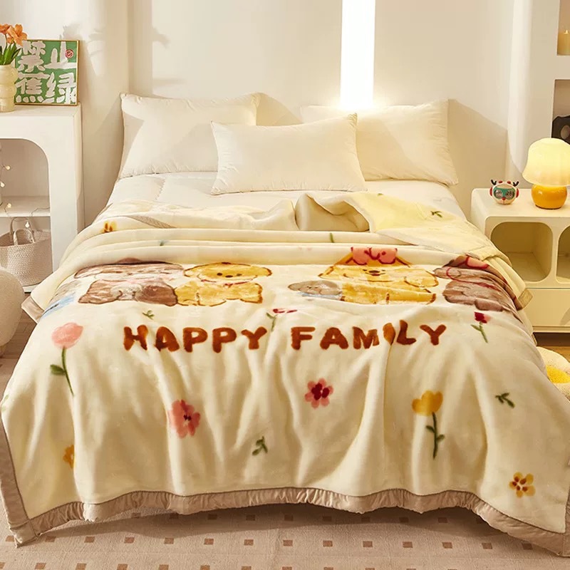 Simple Printed Winter Warm Blanket, Double-Sided Fleece Blanket photo 6