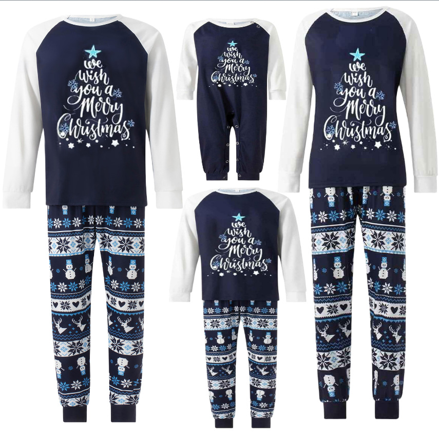 New Year Parent-child Outfits Autumn Wear For Family Of Three Or Four Long-sleeve Christmas Home Clothes photo 2