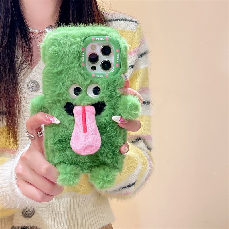 Funny Sticking Tongue Out Cartoon Plush Suitable Phone Case Drop-resistant photo 3