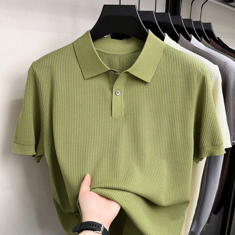 Summer New Short-sleeved Knitted T-shirt For Men photo 6