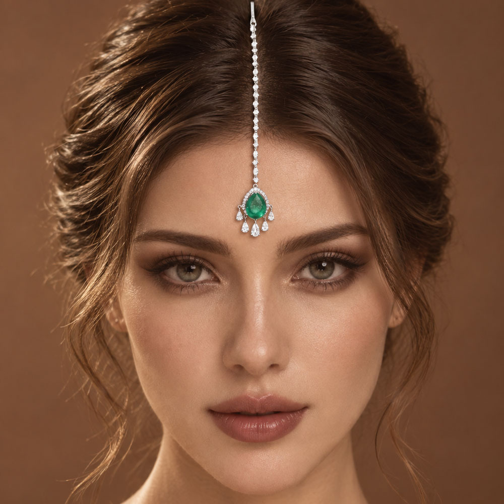 European And American Bohemian Rhinestone Hair Chain Headpiece photo 1