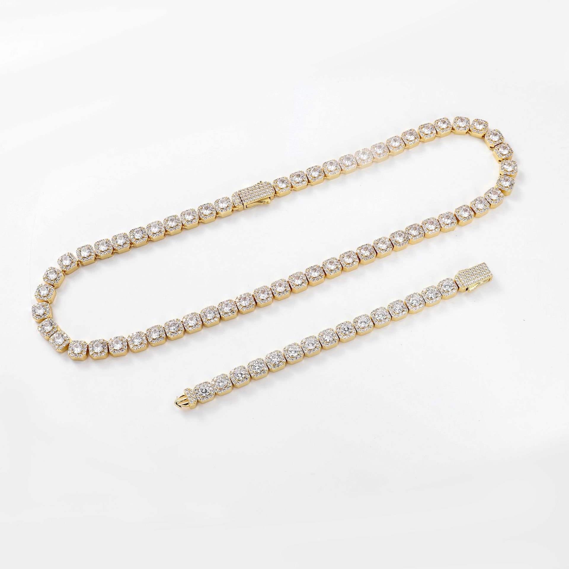 Square-cut Diamond Hip-hop Cuban Chain Necklace photo 7