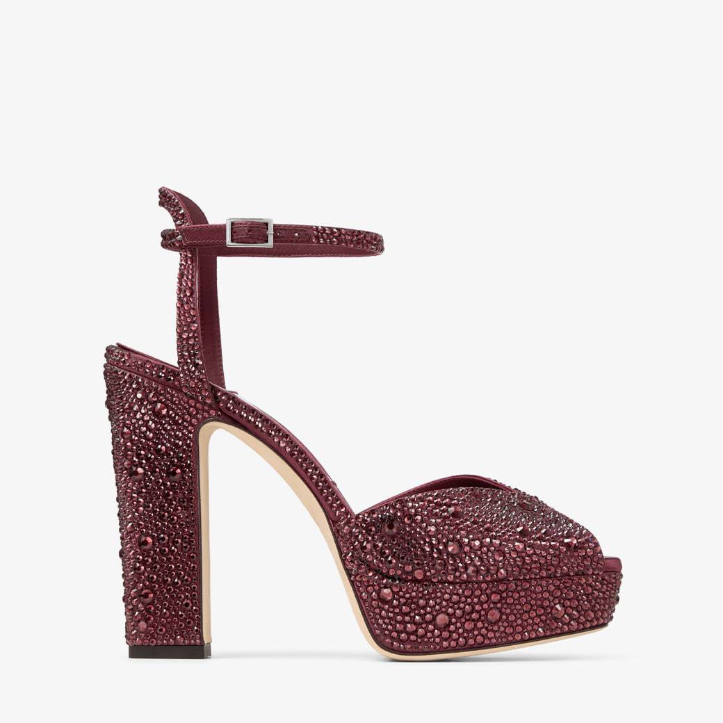 Rhinestone-decorated Fish-mouth High-heeled Sandals With A Thick Sole Featuring A Chunky Heel Design For Women photo 4