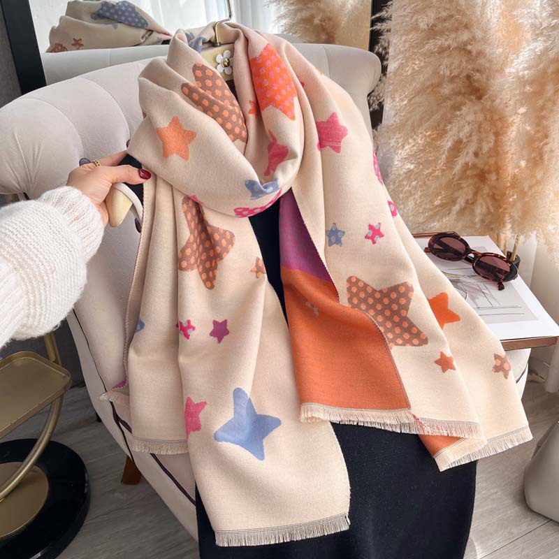 Womens Double-sided Scarfshawl Skin-friendly Thick And Warm photo 6