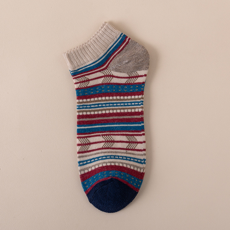 Mens Socks Harajuku-style Ankle Socks With Ethnic Patterns photo 2