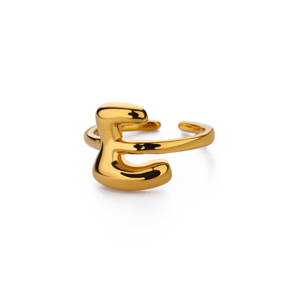 Cute Bubble Letters Ring Gold 18K Gold Plated Ring photo 6