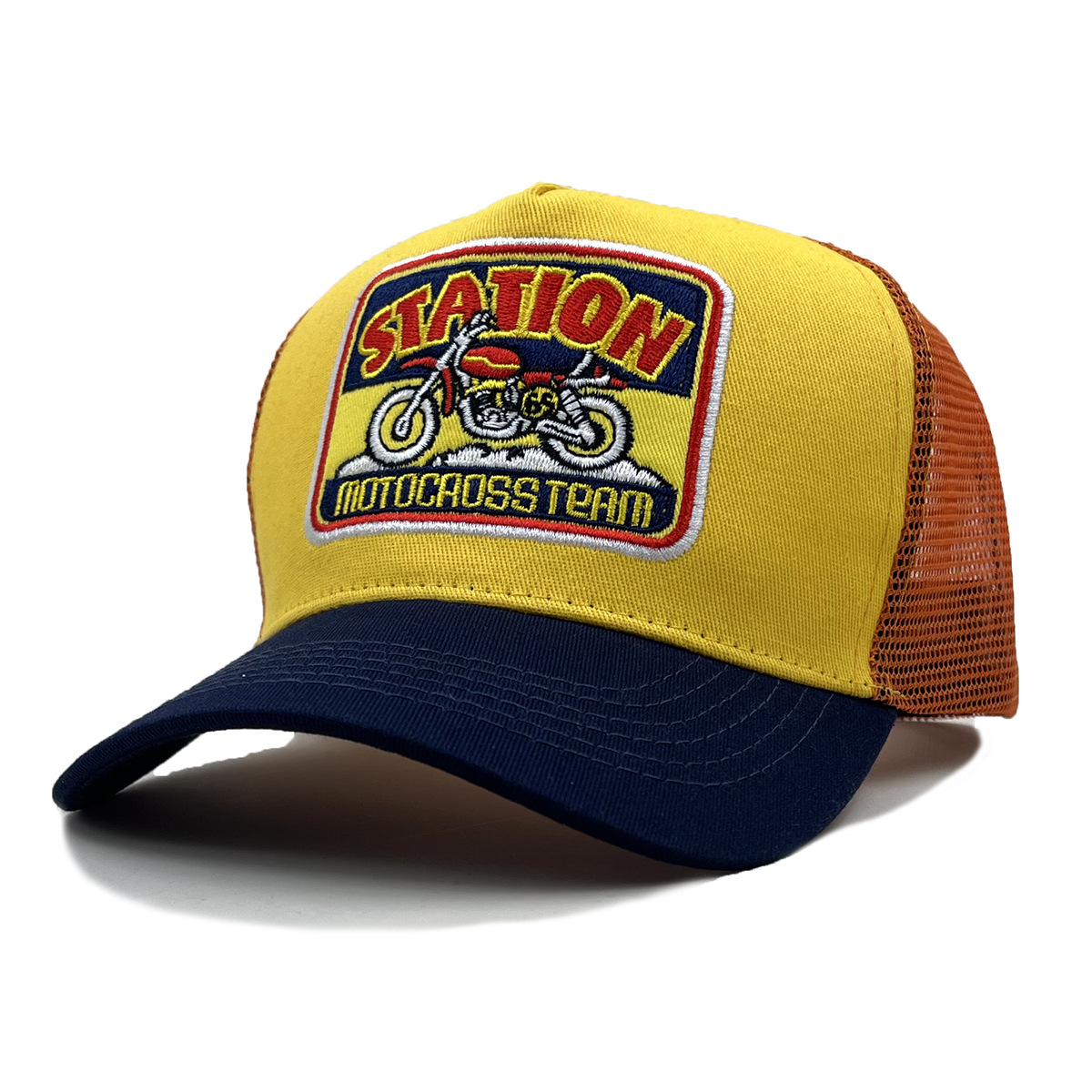 Motorcycle-Embroidered Color-Block Sun Hat photo 2