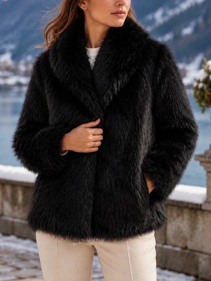 Fashionable Thickened All-Match Coat With A Large Notch Lapel For Autumn And Winter photo 2