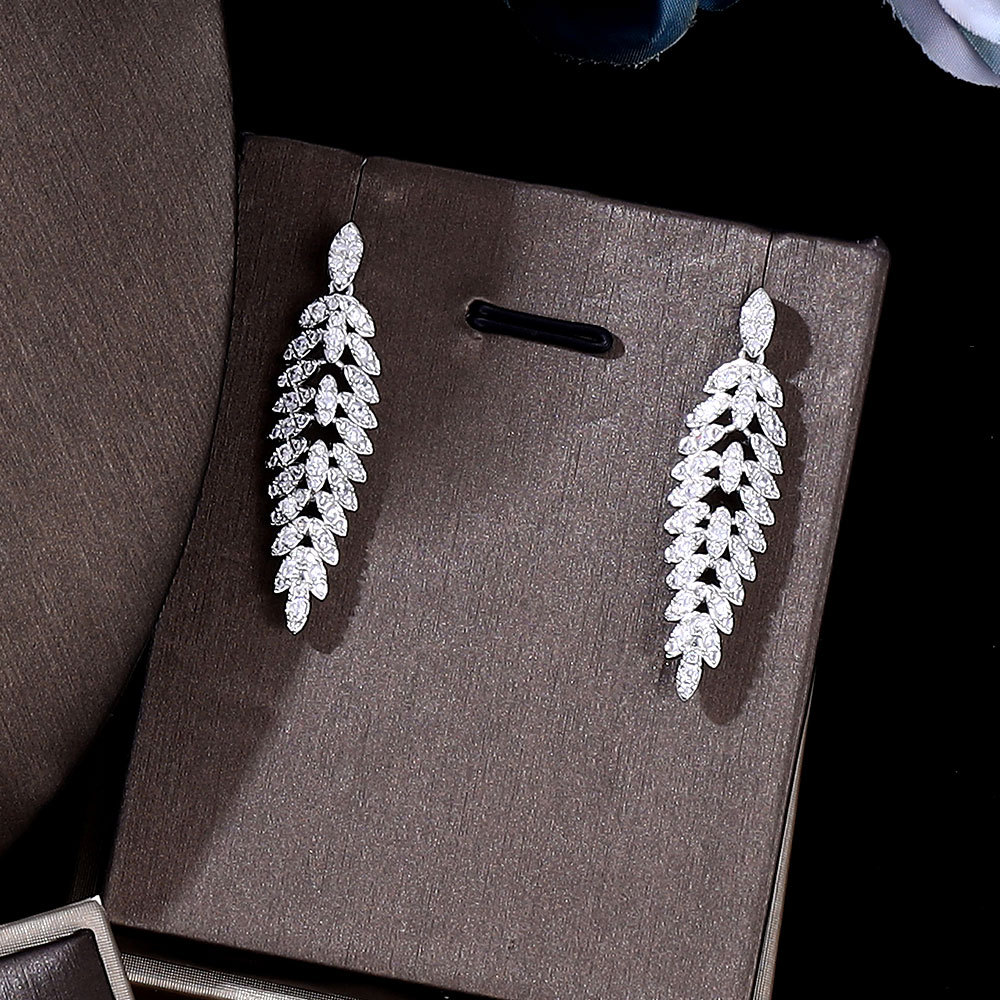 3A Zircon Jewelry Micro Set Full Crystal Necklace And Earrings 4 Piece Set For Weddings And Banquets photo 3