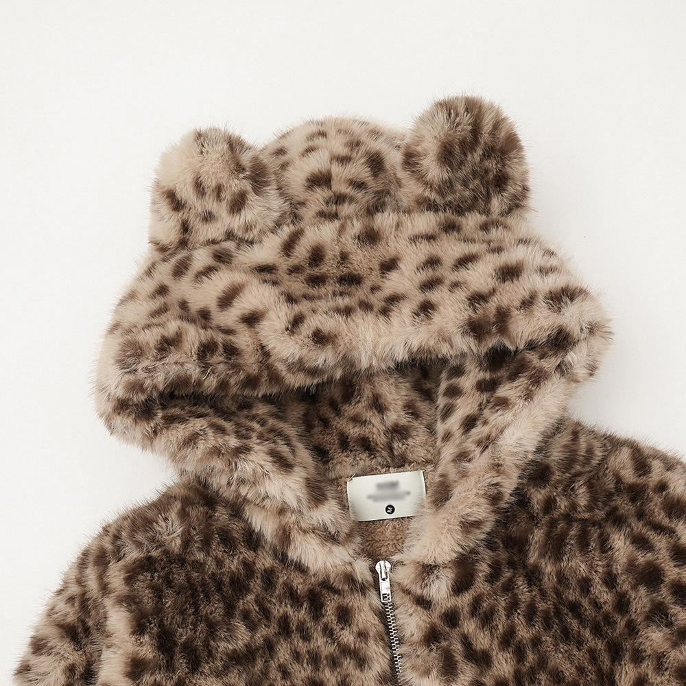 Leopard-print Short Cotton Coat For Women photo 4