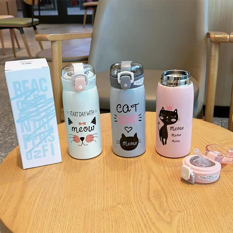 Handy Straw Cup Cute Bear Design For Students And Couples photo 5