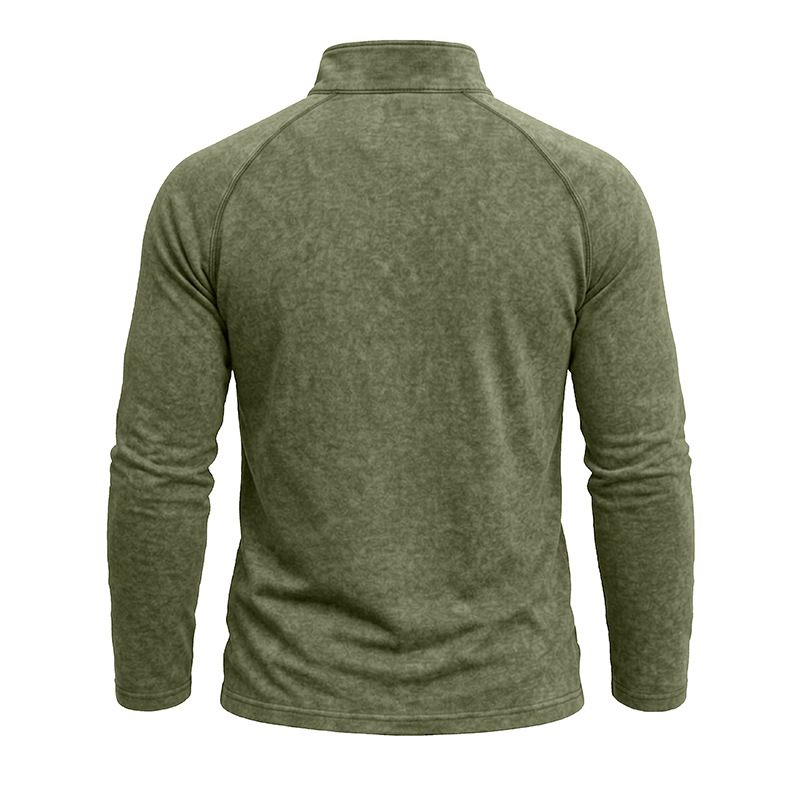 Retro Washed Long-sleeve Men's Distressed T-shirt photo 8